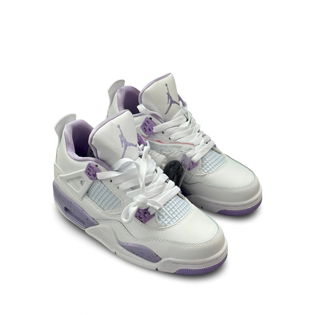 Air Jordan 4 Retro "White Purple Oreo" - Women's Sneakers