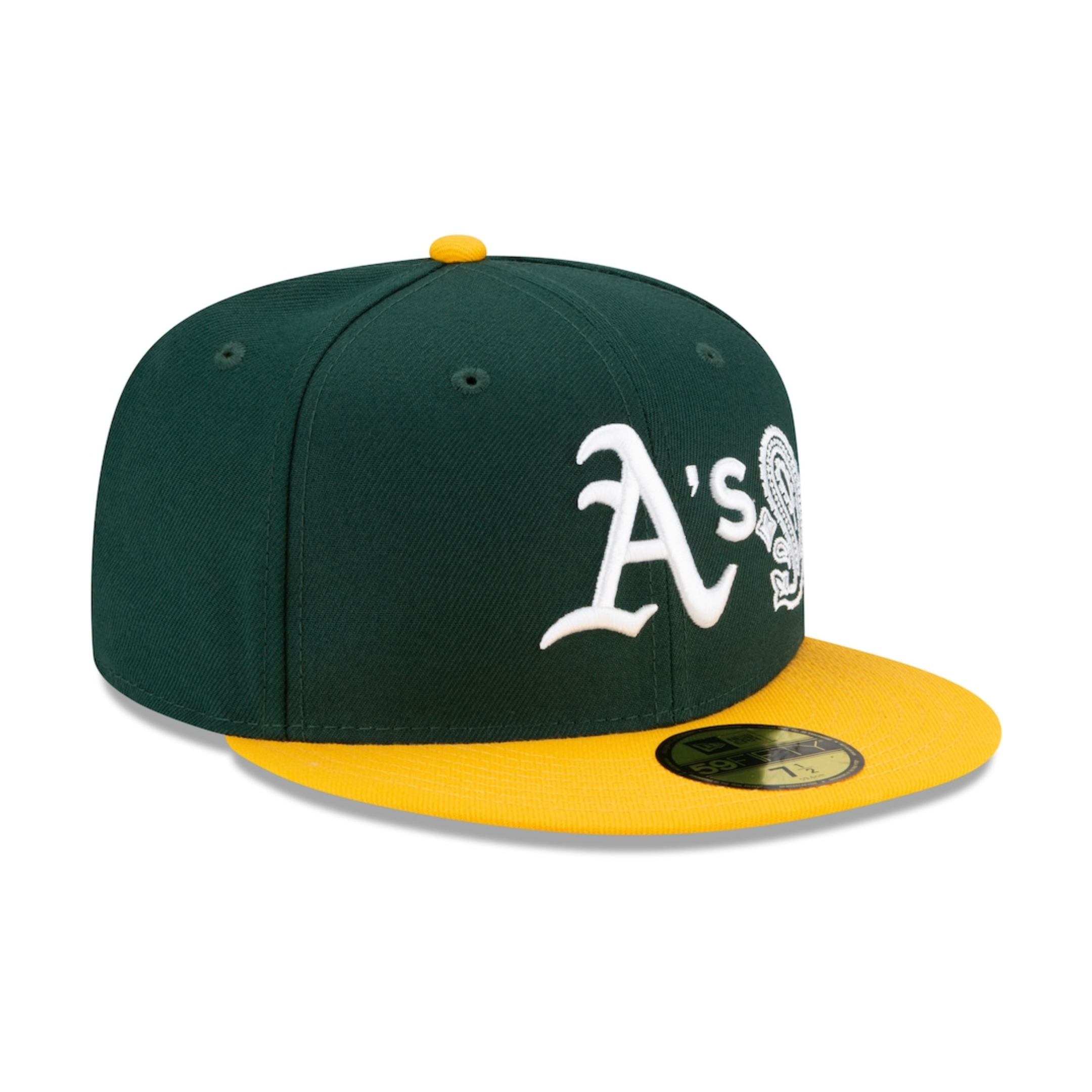 Oakland Athletics New Era Home Authentic Collection On-Field 59FIFTY Fitted Hat - Green/Yellow